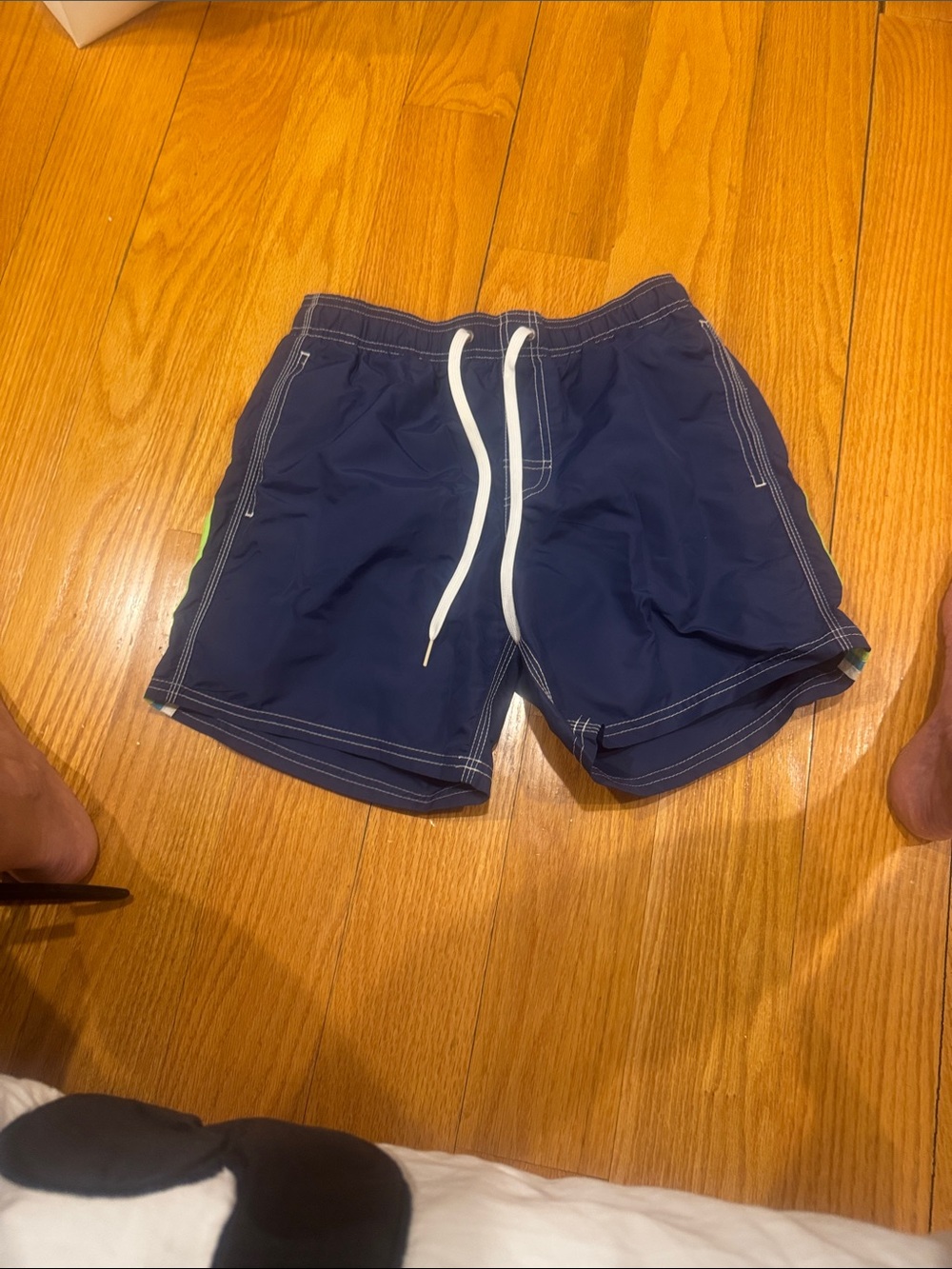 Sundek Navy Blue Men’s Swim Shorts with White Drawstring